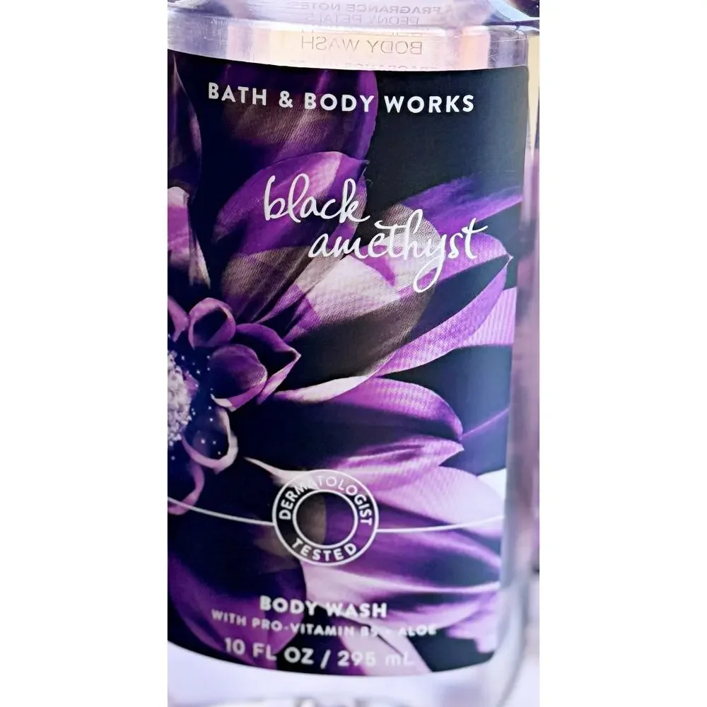 Bath & Body Works Black Amethyst 10oz Shower Gel Body Wash with Aloe B5 x3